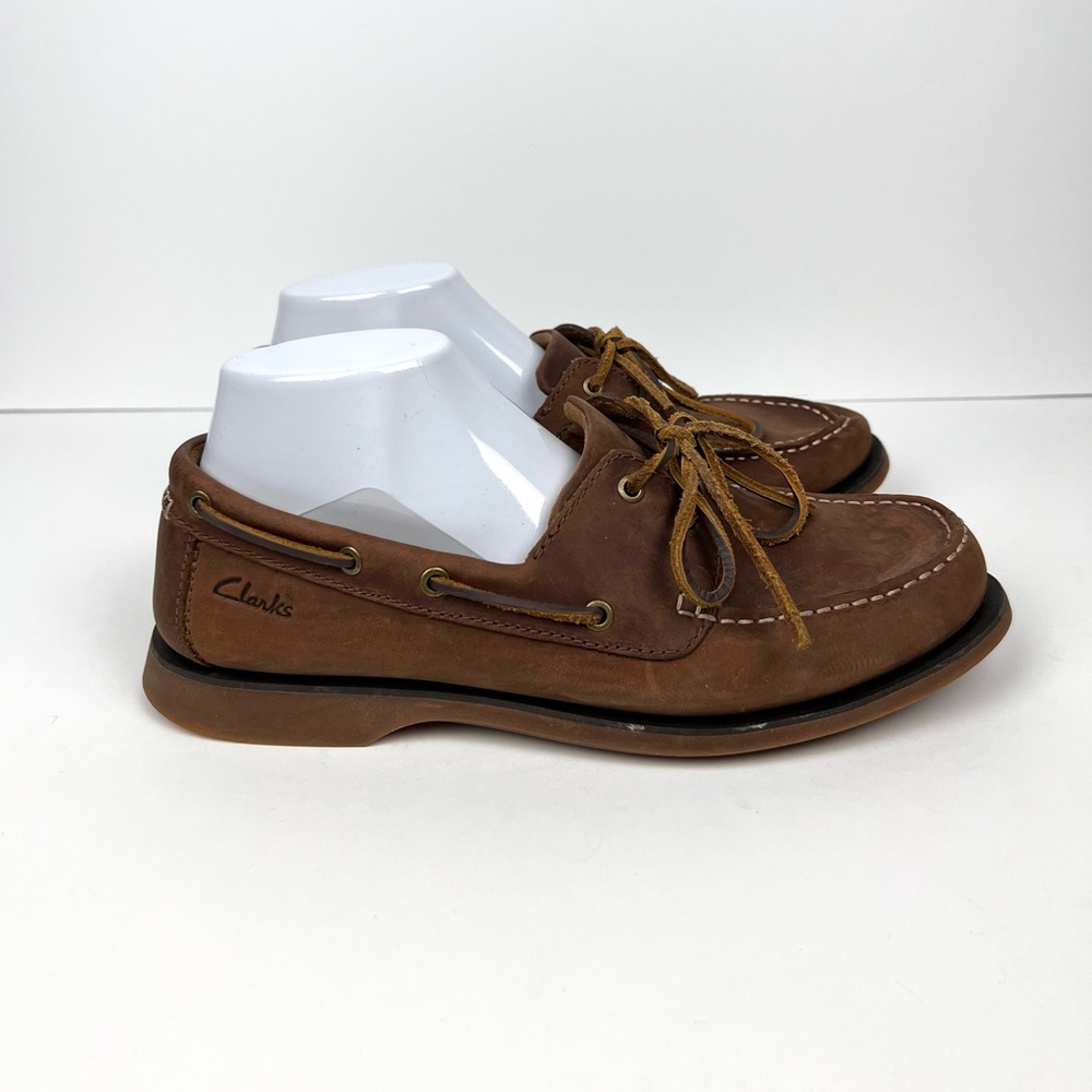 Clarks Tan Port View Boat Shoe Loafer size 8.5